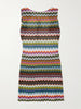 Mare open-back striped metallic crochet-knit mini dress