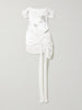 Paloma convertible draped embellished satin mini dress