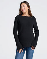 Arial Maternity Oversized Luxury Knit Nursing Jumper in Black