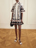 Choux patterned cotton-poplin mini dress