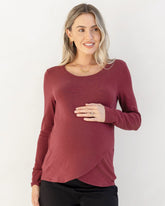 Annie Maternity/ Nursing Soft Nursing Top In Burgundy