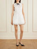 Bow-detailed cotton-blend guipure-lace mini dress