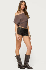 Noria Sheer Chiffon Off Shoulder Top