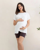 Reversible Maternity T-Shirt in Off White