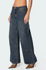 Laney Vintage Washed Low Rise Baggy Jeans