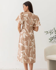 Elea Palm Leaf Maternity Dress