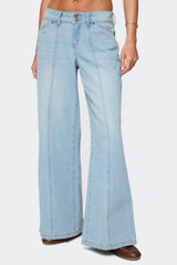 Charlie Panel Stitch Low Rise Bootcut Jeans