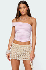 Yafa Asymmetric Off Shoulder Top
