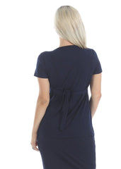 Bree Maternity Crossover Work Top - Dark Navy
