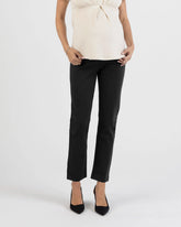Zoe Straight Cut Ponte Maternity Work Pants - Black