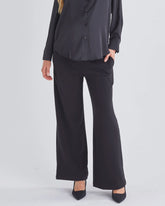 Wide Leg Maternity Black Work Pant in Ponti