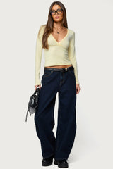 Doron V Neck Long Sleeve Top