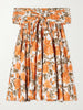 Off-the-shoulder gathered floral-print cotton-poplin mini dress