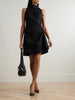 Gathered denim mini dress