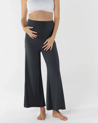 Debra Wide Leg Maternity Bamboo Pants in Black