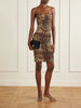Leopard-print ruched silk-blend mini dress