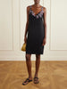 Embellished moire mini dress