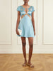 Junia lace-trimmed silk-satin mini dress