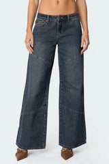 Laney Vintage Washed Low Rise Baggy Jeans