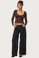 Porta Contrast Lacey Top