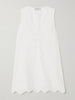 Scalloped broderie anglaise cotton mini dress