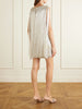 Bead-embellished fringe and mesh mini dress