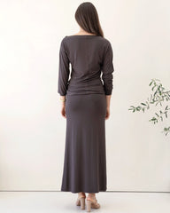 Colette Maxi Maternity Skirt in Cocoa