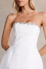 Bobbie | White Embellished Bandeau Mini Dress