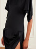 Gathered satin mini dress