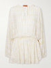 Metallic crochet-knit mini dress