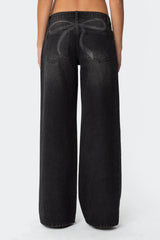 Vyxen Vintage Washed Low Rise Baggy Jeans