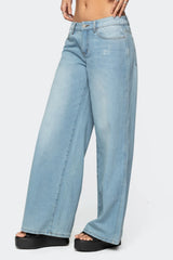 Ripley Distressed Low Rise Baggy Jeans