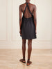 Beachwear Cotton-blend poplin halterneck mini dress