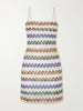 Striped metallic crochet-knit mini dress