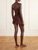 Embellished silk-crepe mini dress