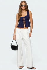 Alesia Tie Front Tank Top