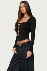 Zeya Lacey Keyhole Top