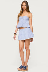 Dora Striped Linen Look Babydoll Top