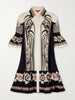 Choux patterned cotton-poplin mini dress