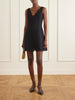 Lace-trimmed wool and silk-blend crepe mini dress