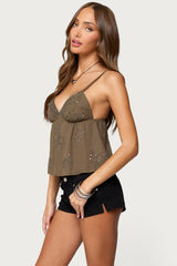 Raia Beaded Babydoll Top