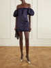 Gathered cotton mini dress