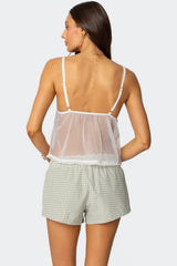 Sheer Lacey Babydoll Tank Top