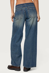 Niah Lace Up Low Rise Baggy Jeans