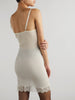 Lace-trimmed ribbed silk-jersey mini dress