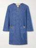 VLogo embellished denim mini dress