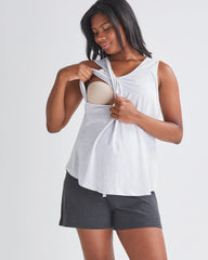 Maternity/Nursing Bamboo Swing Tank in Grey Marl