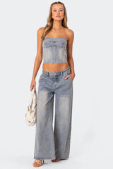 Myla Washed Low Rise Baggy Jeans
