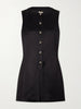 Crystal-embellished crepe mini dress