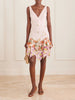 Pajaritos y Rosas ruffled cotton mini dress